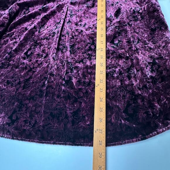 J Jill Top Womens Extra Large Purple Paisley Velvet V Neck Festive Party Holiday - Picture 9 of 11